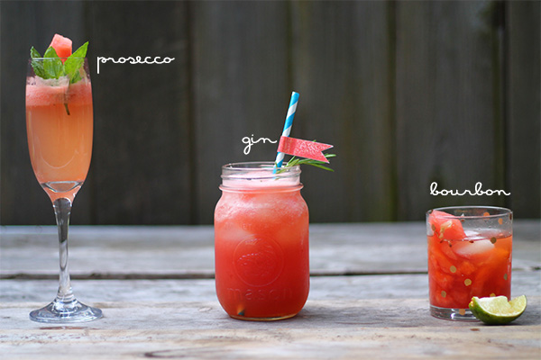 3 Watermelon Cocktails on Squirrelly Minds