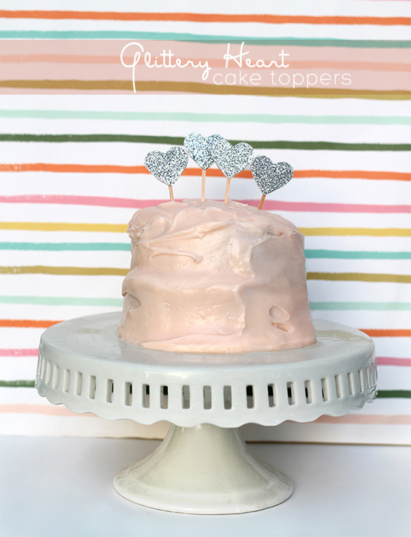 DIY Glittery Heart Cake Toppers | Squirrelly Minds