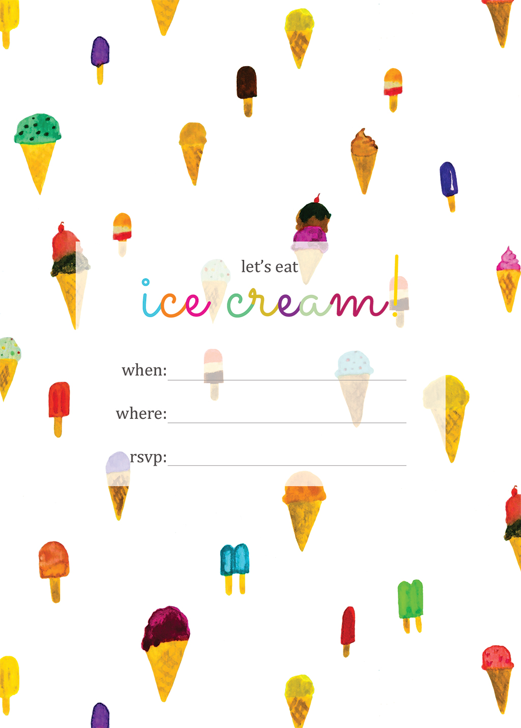 Printable Ice Cream Party Invitation | Squirrelly Minds