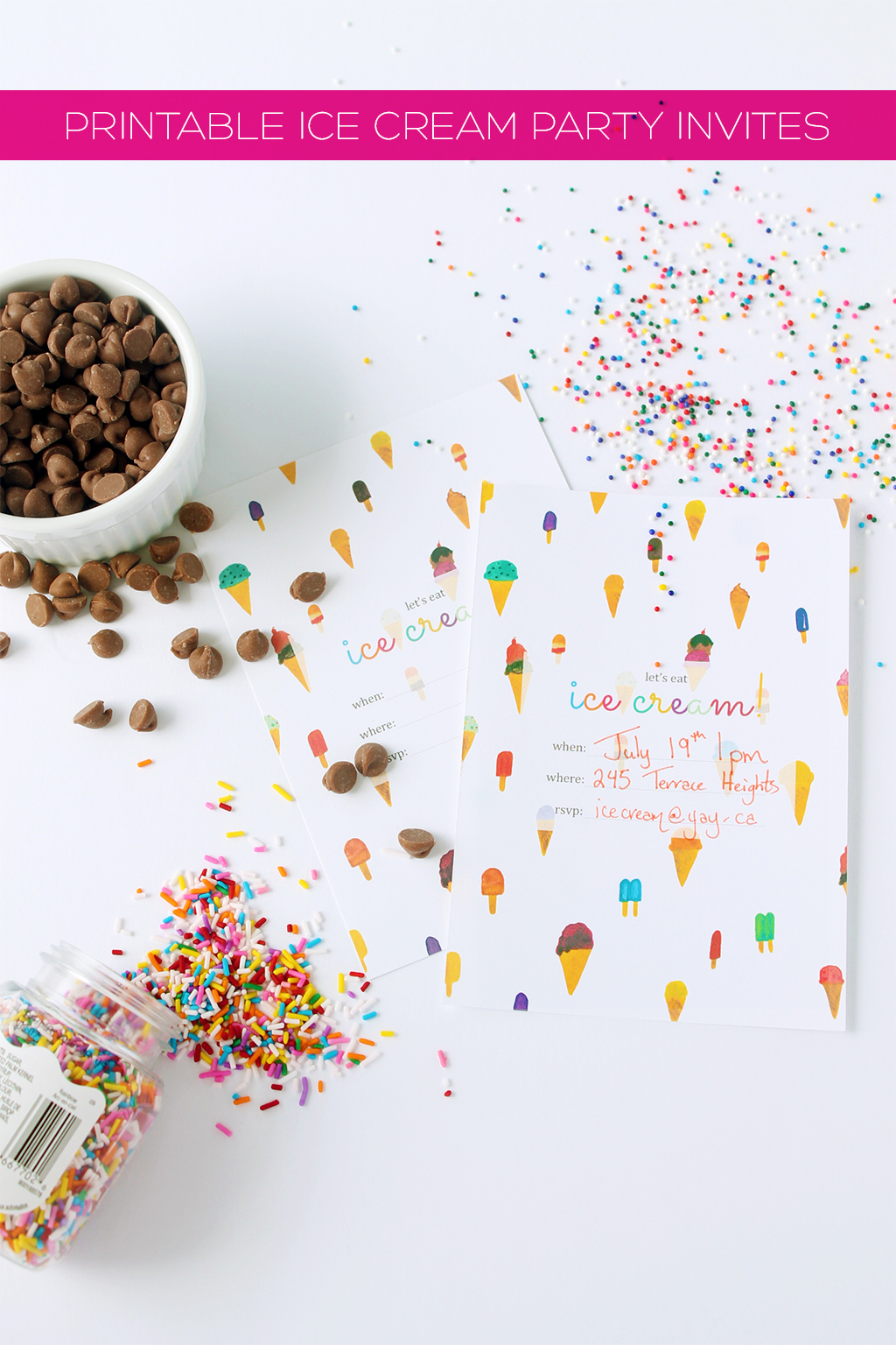 Printable Ice Cream Party Invitation | Squirrelly Minds